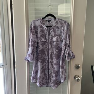 Rock & Republic Tunic Large Blouse Full Zip Artsy